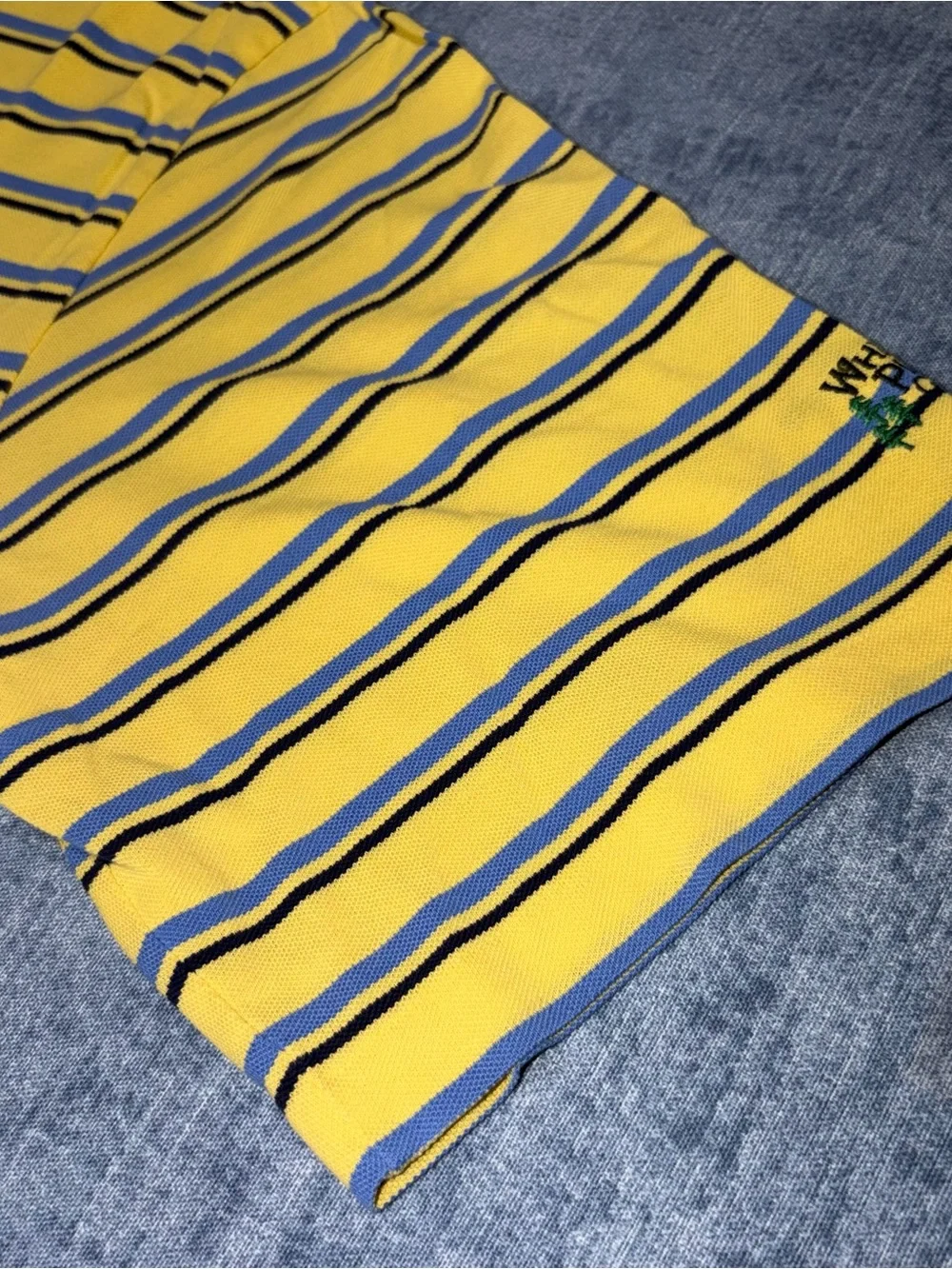 Ralph Lauren Yellow Polo with Navy & White Stripes